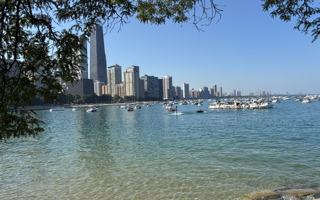 Chicago skyline with the lake